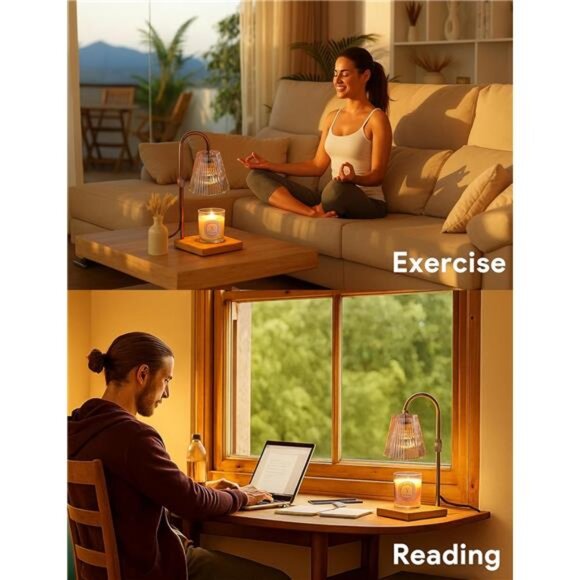 Candle Warmer Lamp Dimmable Wax Melts Warmer Adjustable Height Timer Home Decor - Picture 6 of 8